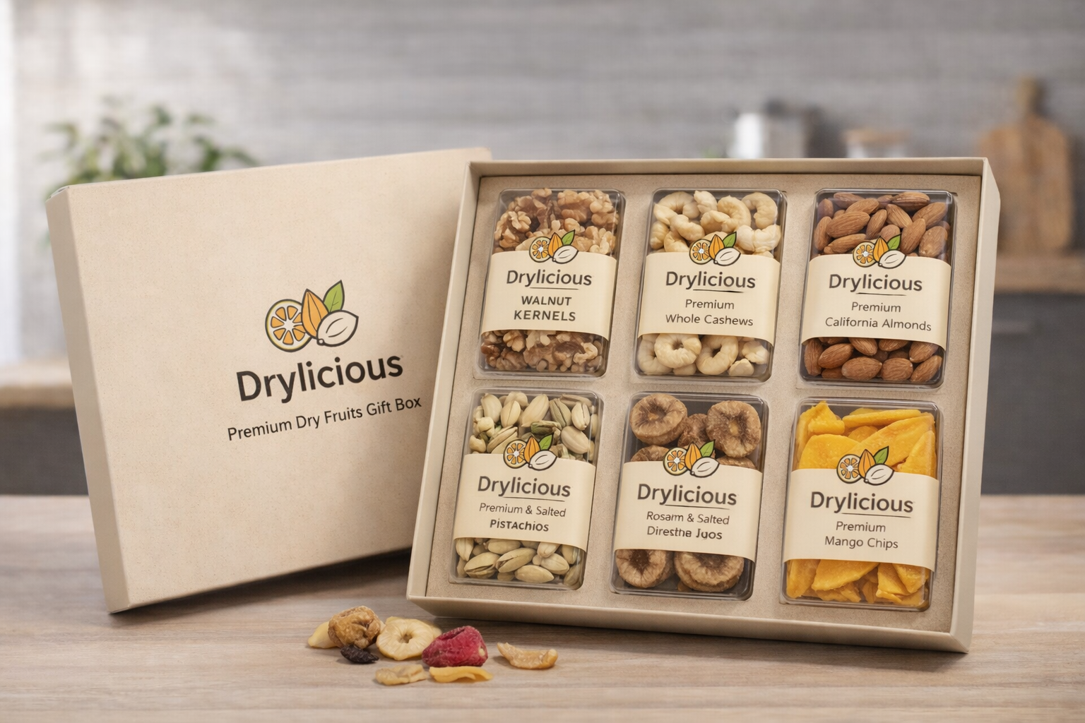 Drylicious Premium Dry Fruit Gift Box | 6 Types Assorted Dry Fruits